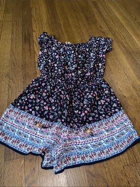 BeBop Black Floral & Multicolor Girls' Short Romper